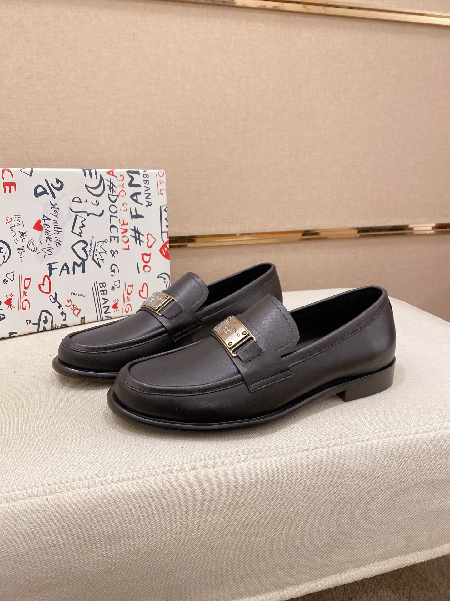 D&G men's leather shoes-30