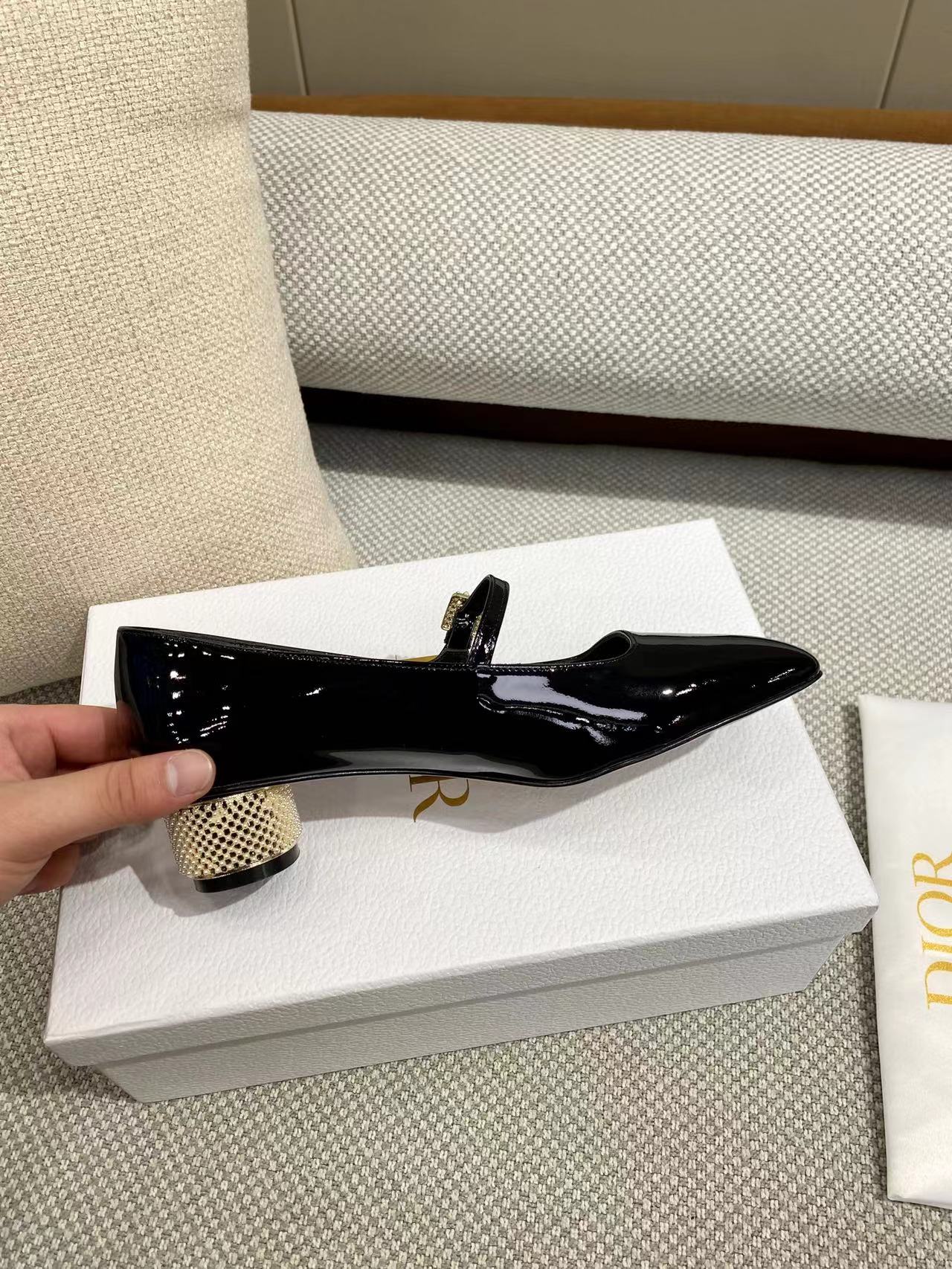 Dior women's leather shoes-8