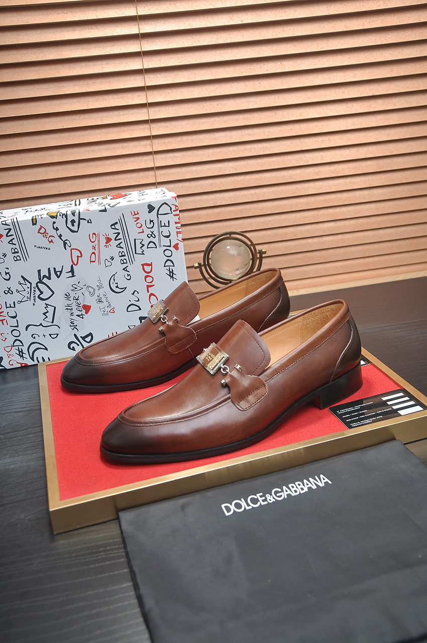 D&G men's leather shoes-82