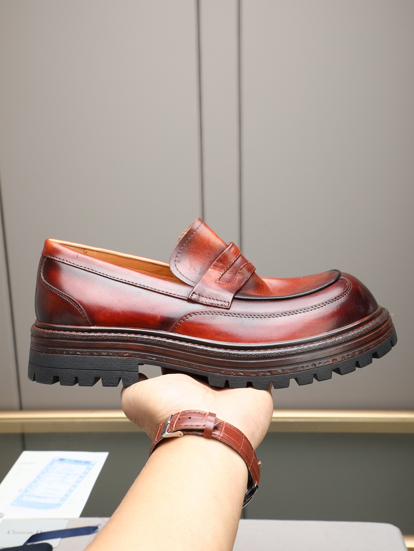 Dior men's leather shoes-13