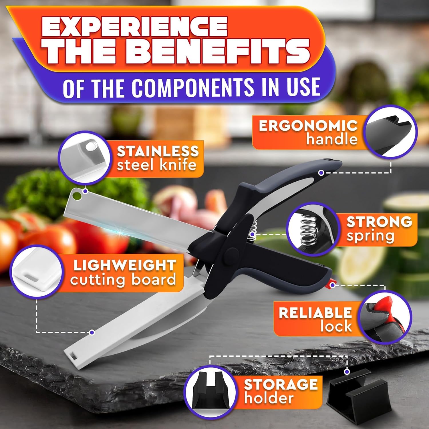 🥗Kitchen Scissor Smart Cutting Board🍅3-in-1 Shears &Peelers Set ✂