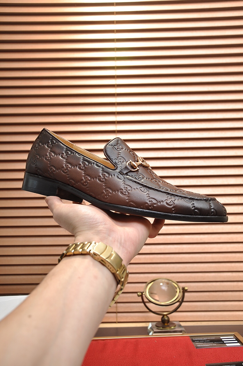 Gucci men's leather shoes-24