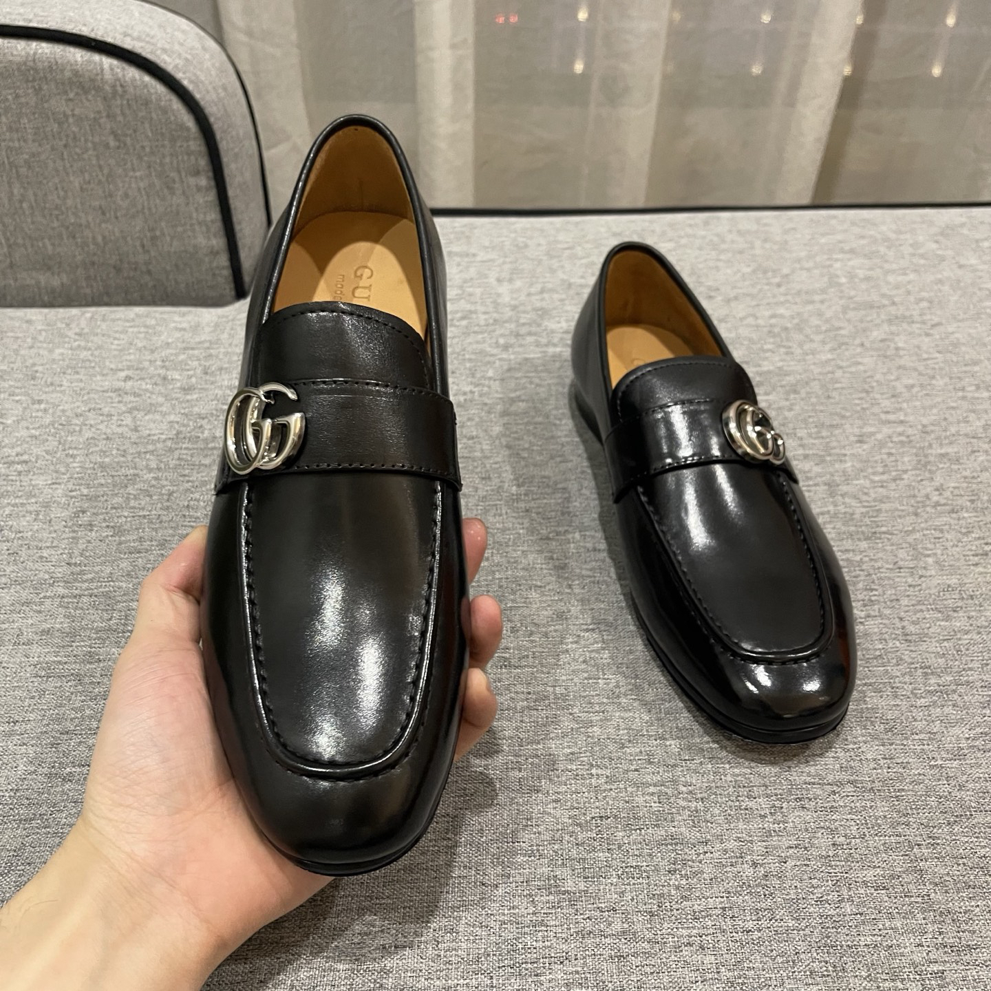 Gucci men's leather shoes-27