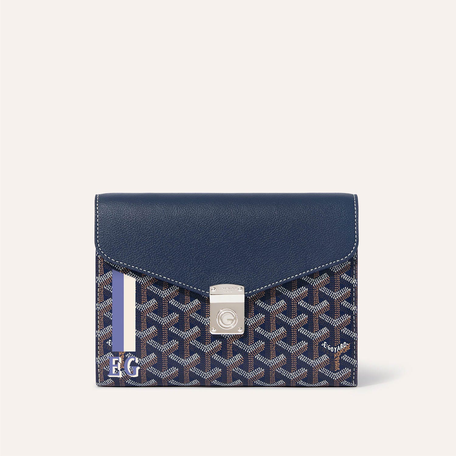 Chypre Wallet-Pouch Stripes and Initials