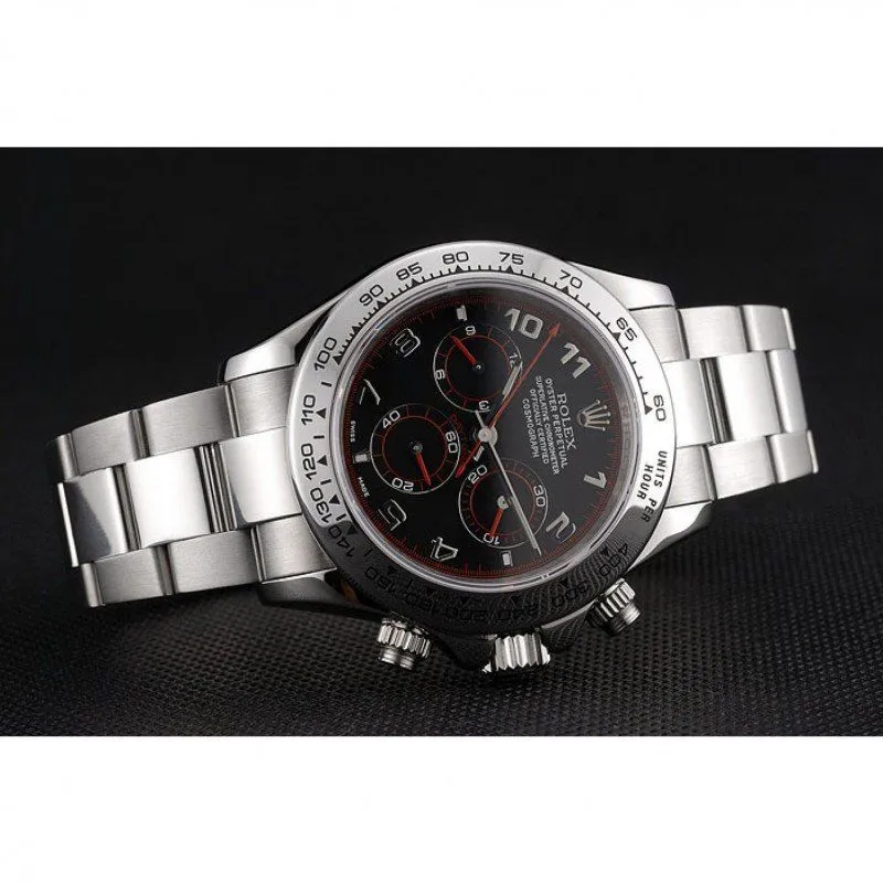 Swiss Daytona Stainless Steel Bracelet Black Dial 80296