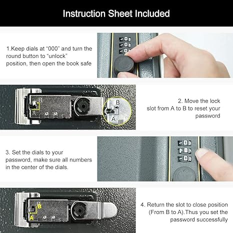 Diversion Book Safe Box with Combination Lock