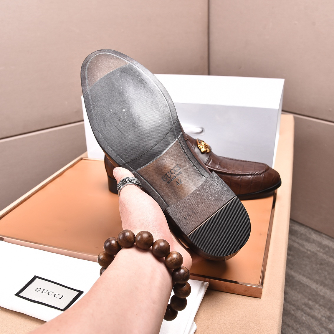 Gucci men's leather shoes-55