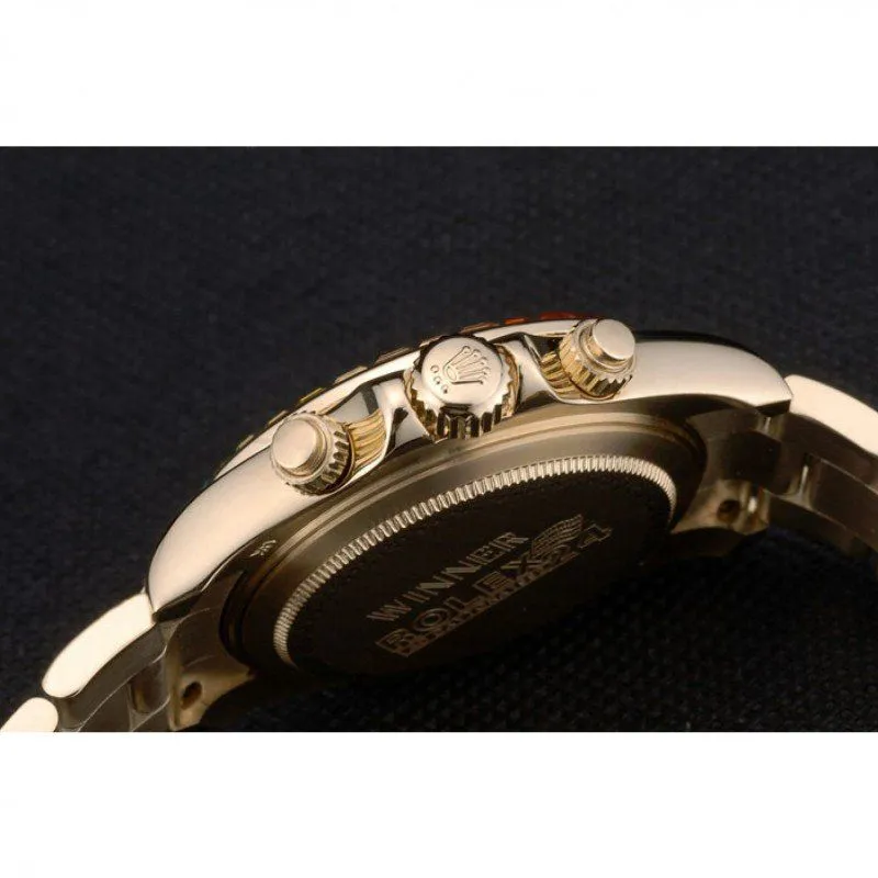 Daytona Cosmograph Rainbow Crystals Bezel Rose Gold Strap Black Dial 80251