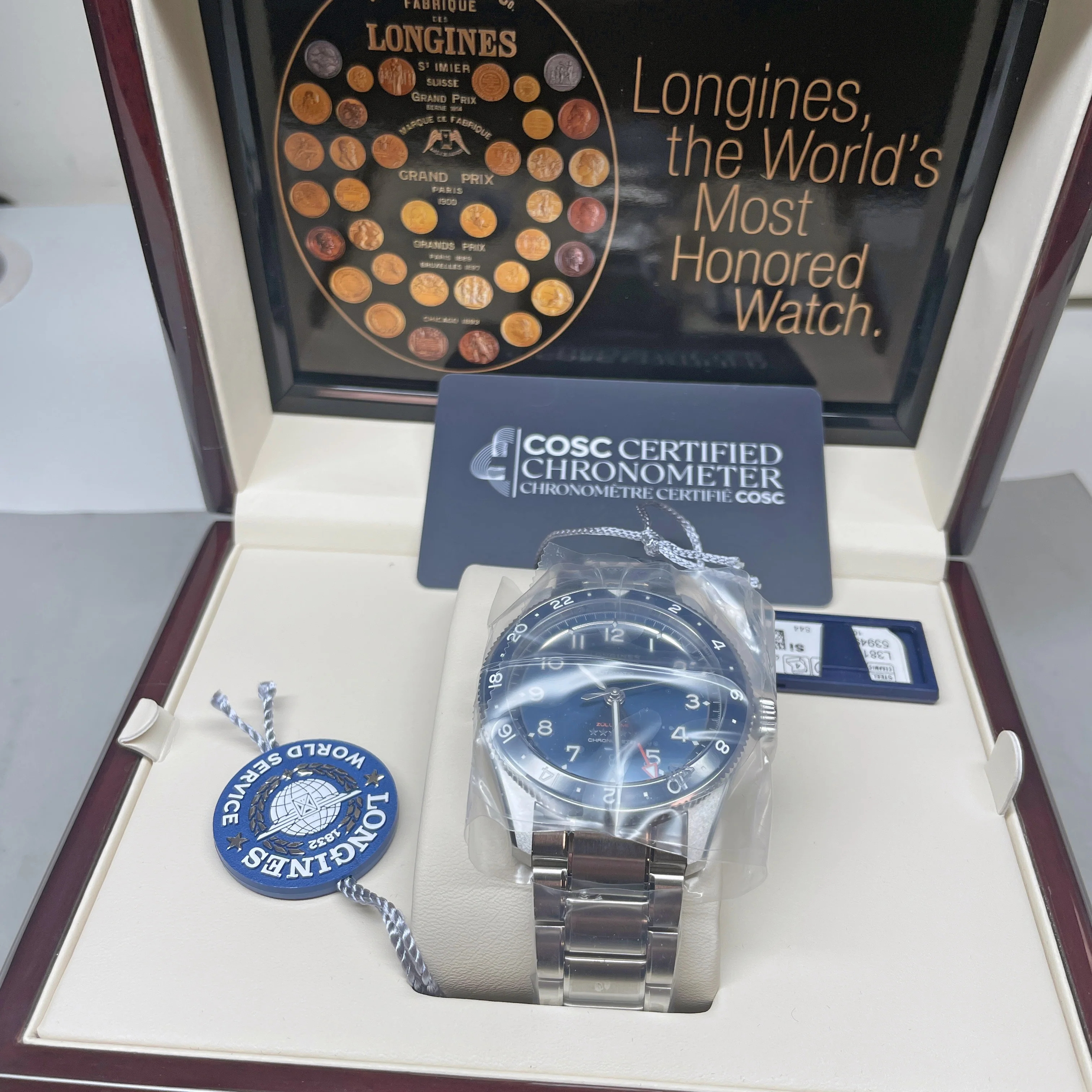 Spirit 42MM Zulu Time GMT Blue Steel Watch L38124936