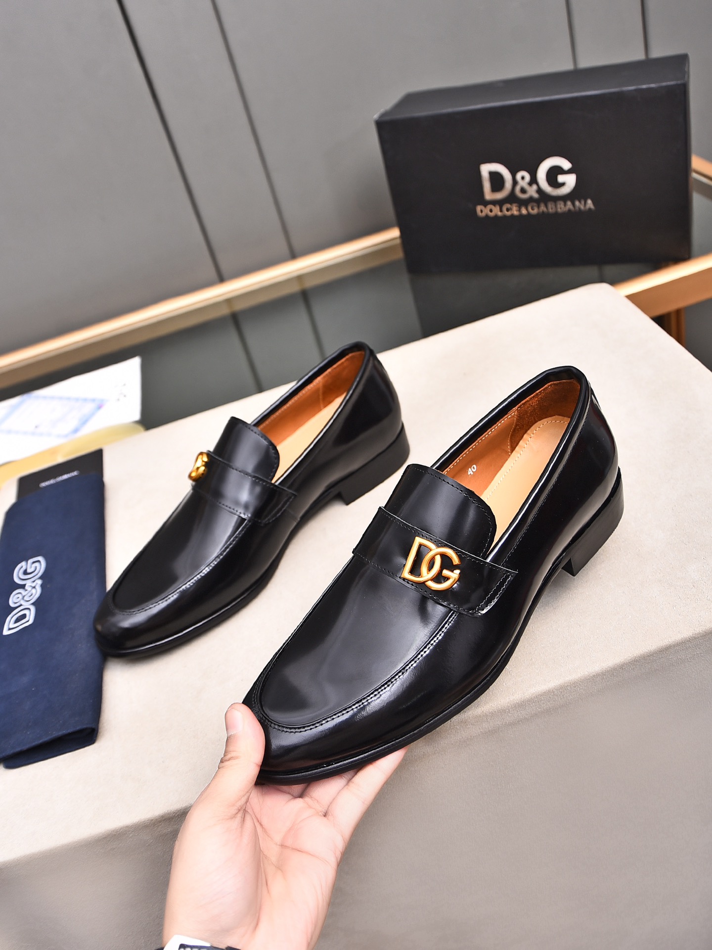 D&G men's leather shoes-74