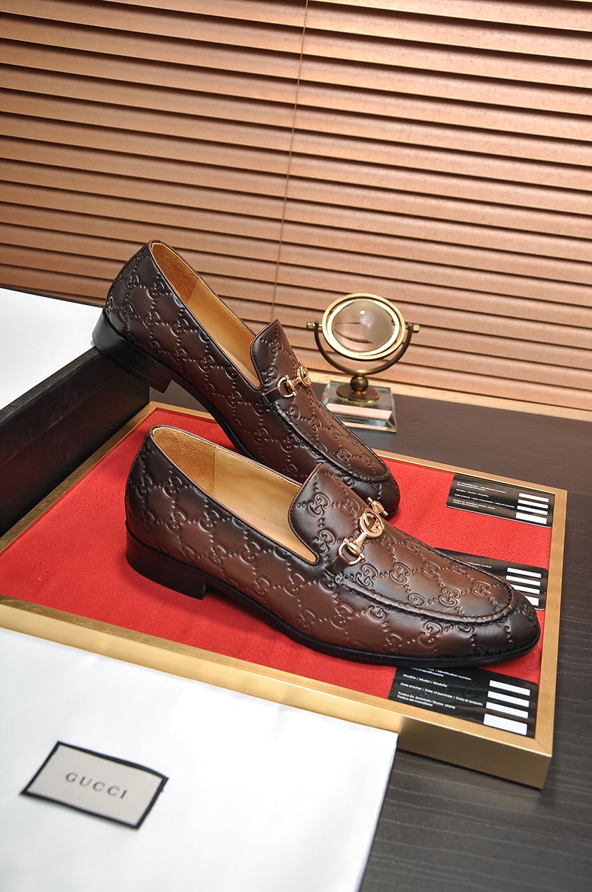 Gucci men's leather shoes-24