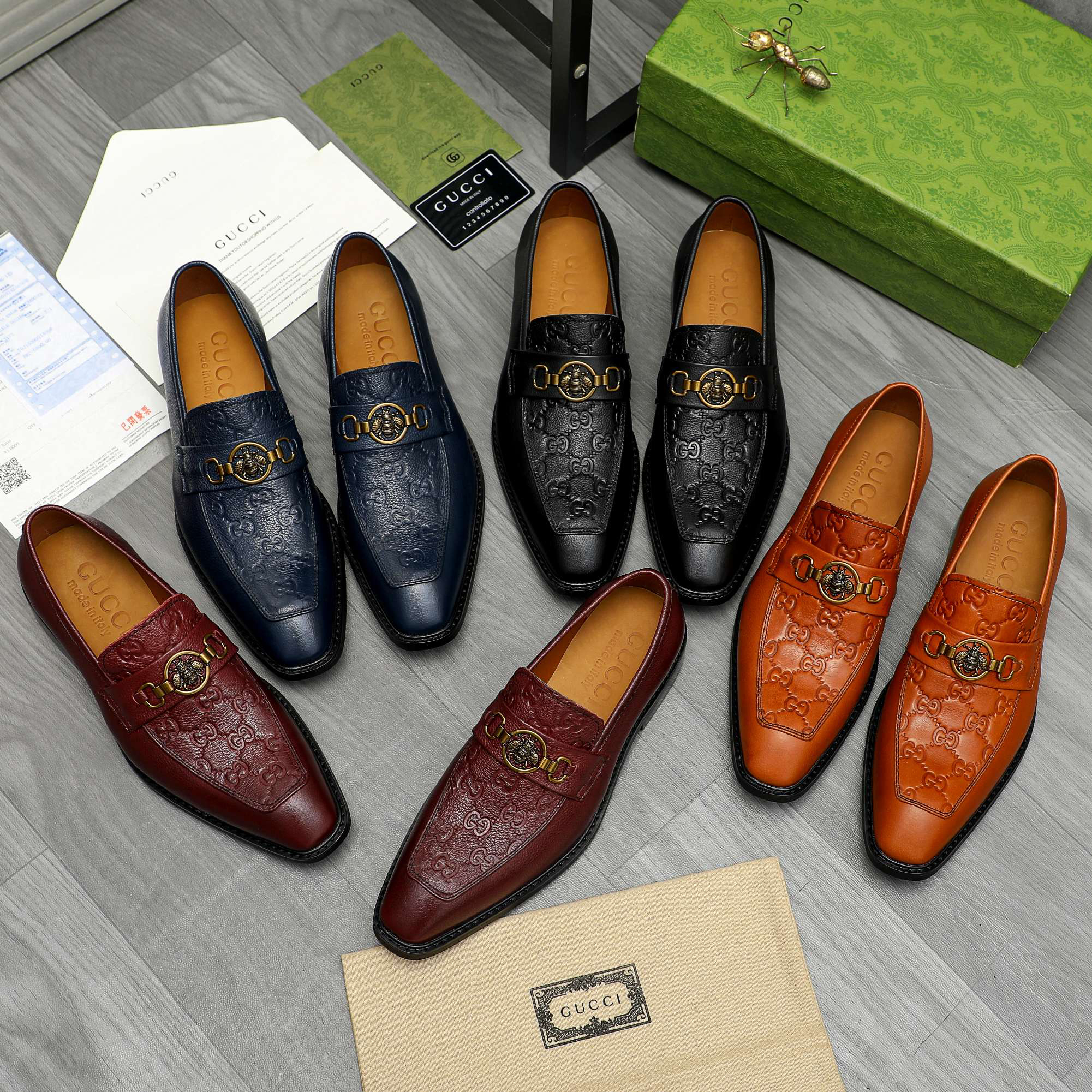 Gucci men's leather shoes-84