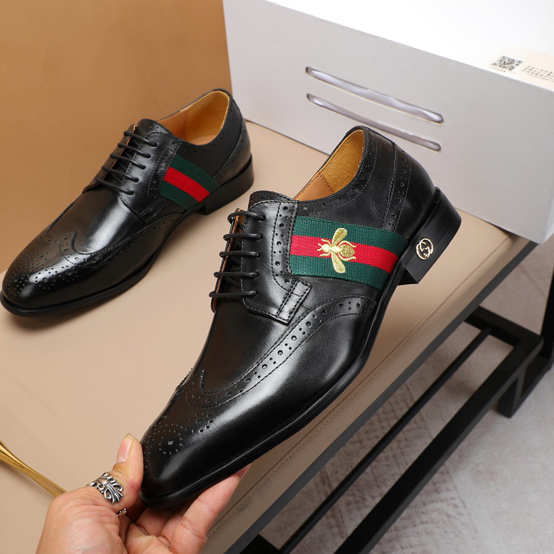 Gucci men's leather shoes-52