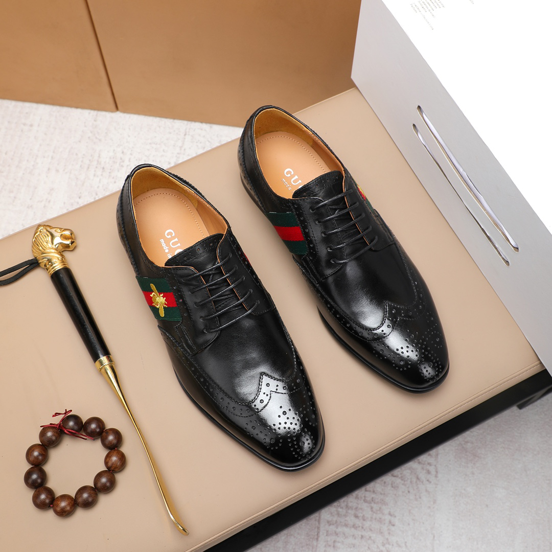 Gucci men's leather shoes-89