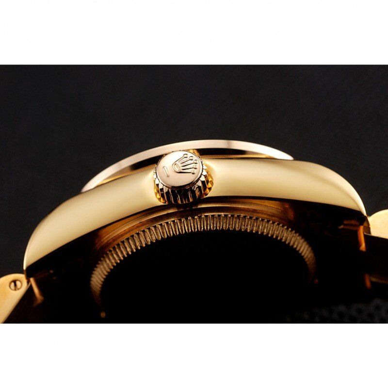 Swiss DayJust Diamond Pave Gold Dial Gold Diamond Bracelet 1453953
