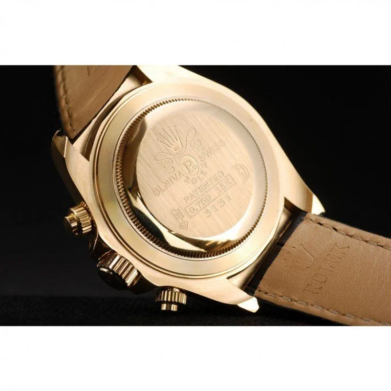 Daytona Gold Case Blue Dial Black Leather Strap
