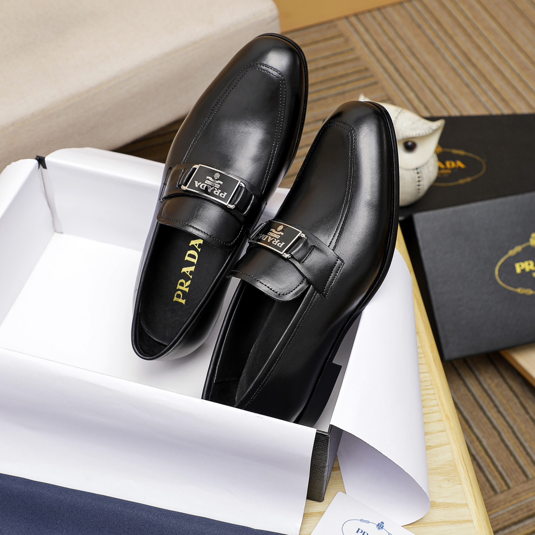 Prada men's leather shoes-74