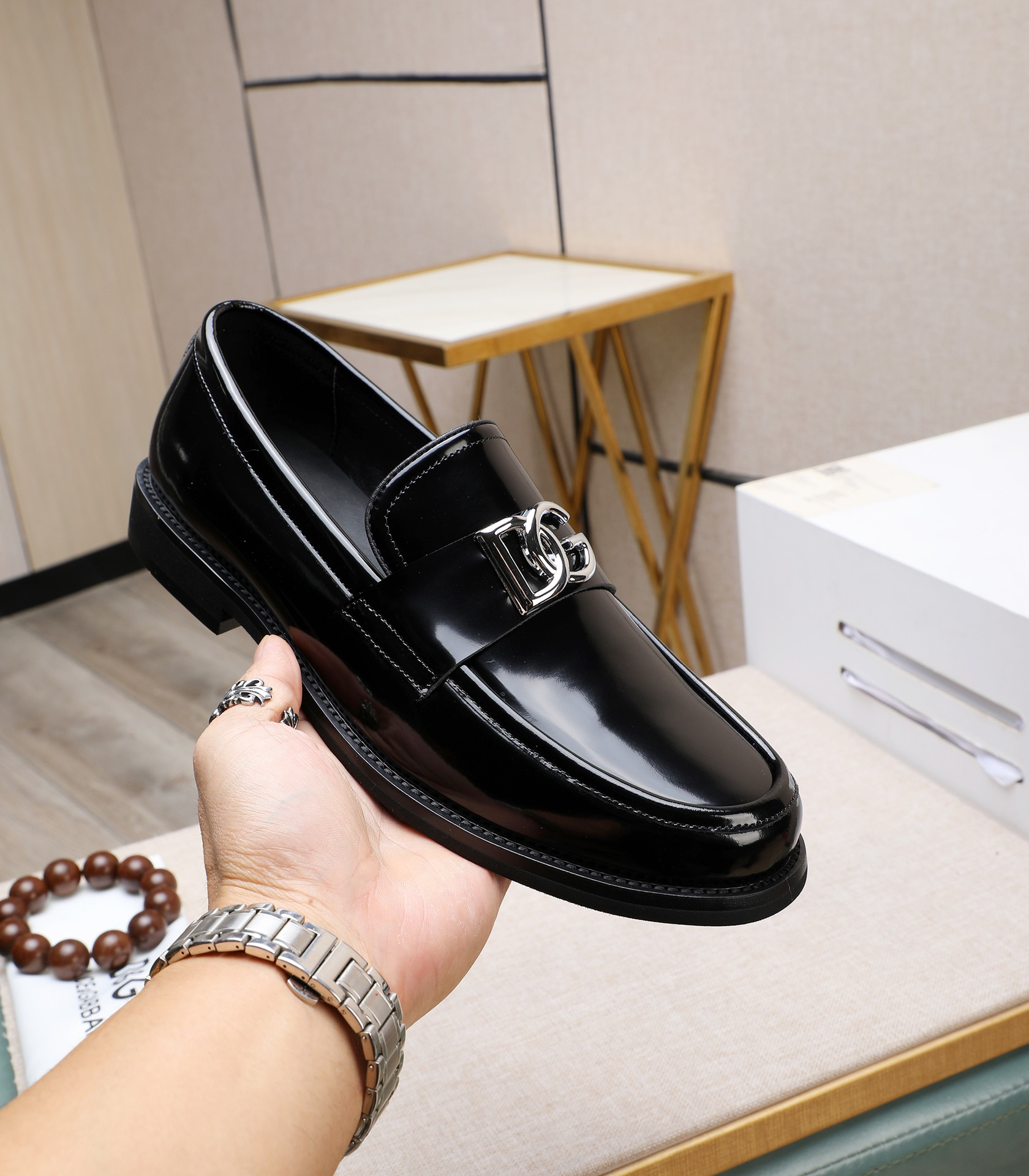 D&G men's leather shoes-9