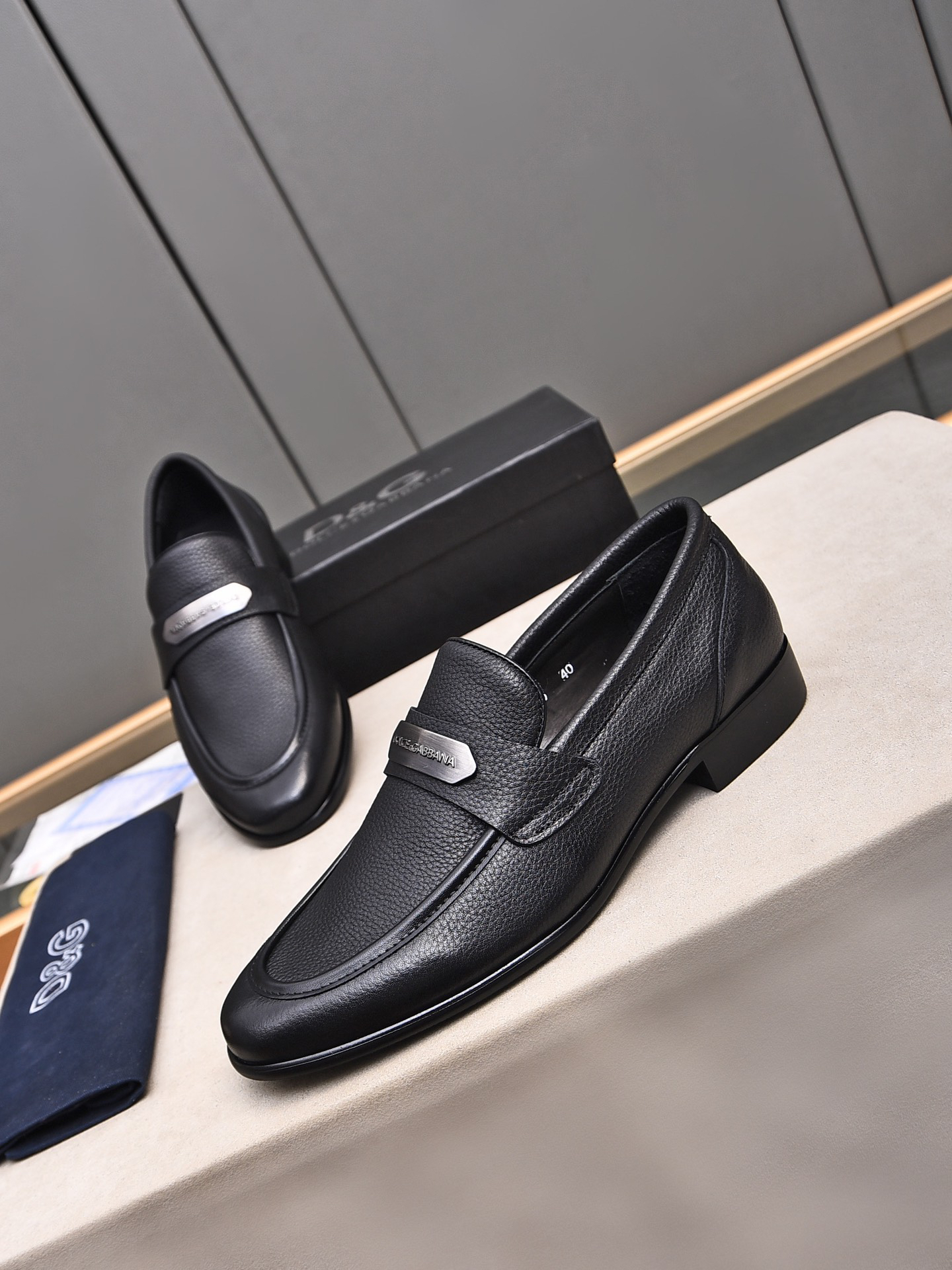 D&G men's leather shoes-10