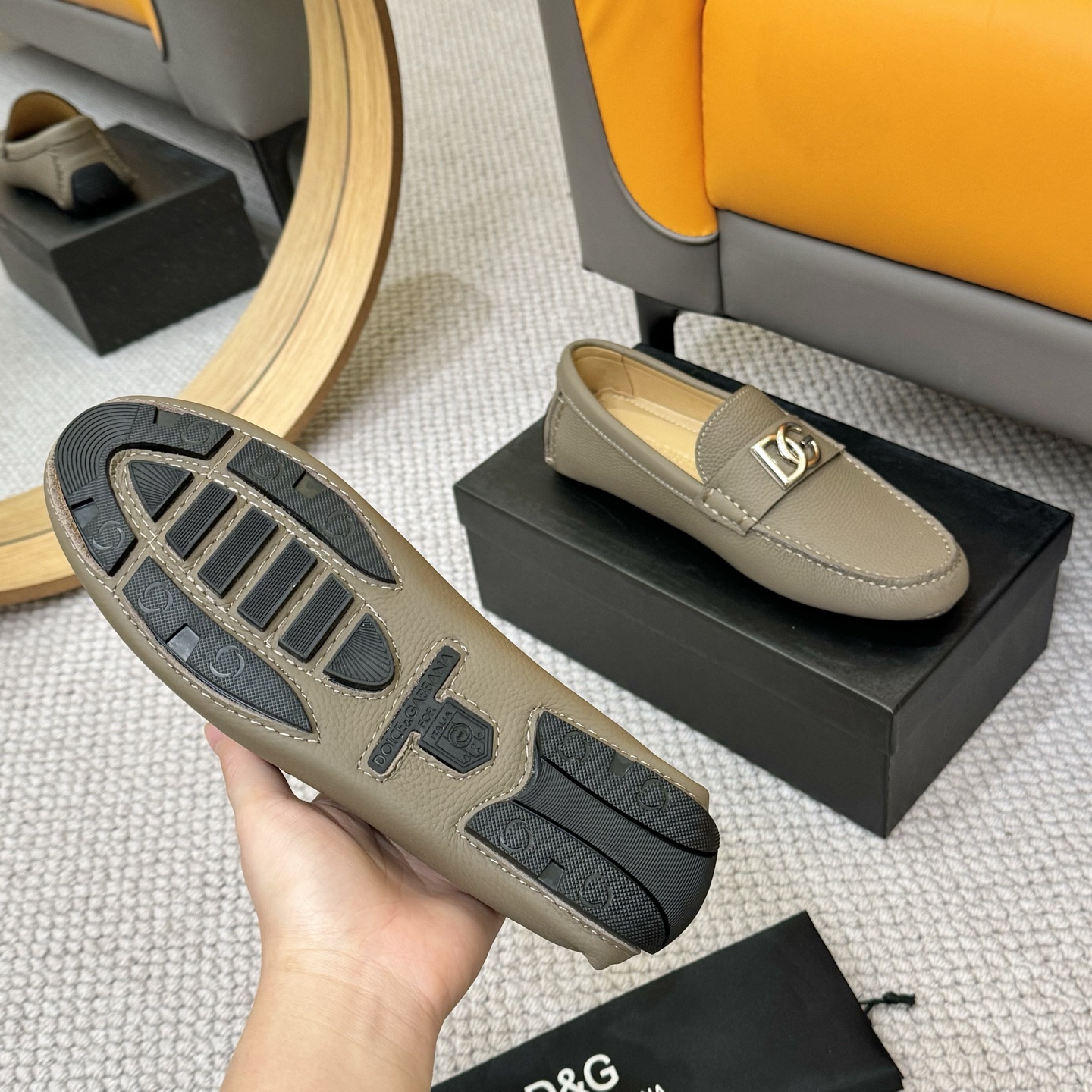 D&G men's leather shoes-75