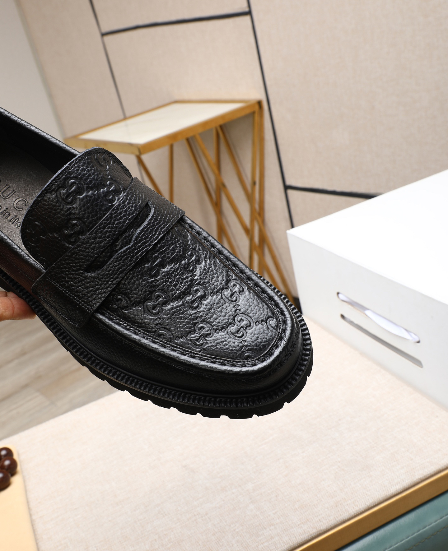 Gucci men's leather shoes-58