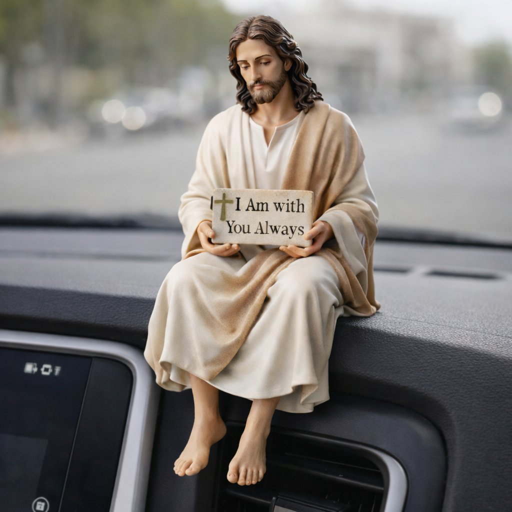 ✨Hand-Painted Jesus Figurine✝️Serene Desk Companion🙏