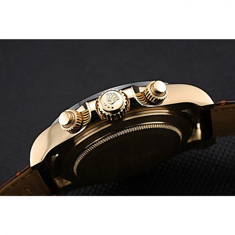 Cosmograph Daytona Gold Case White Dial Brown Leather Bracelet 622633