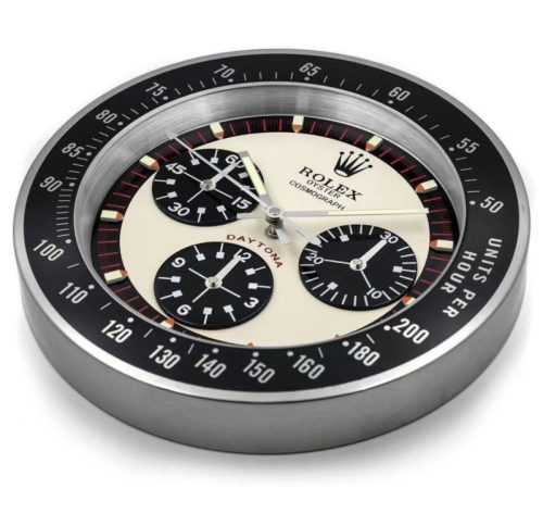 daytona paul newman wall clock black logo