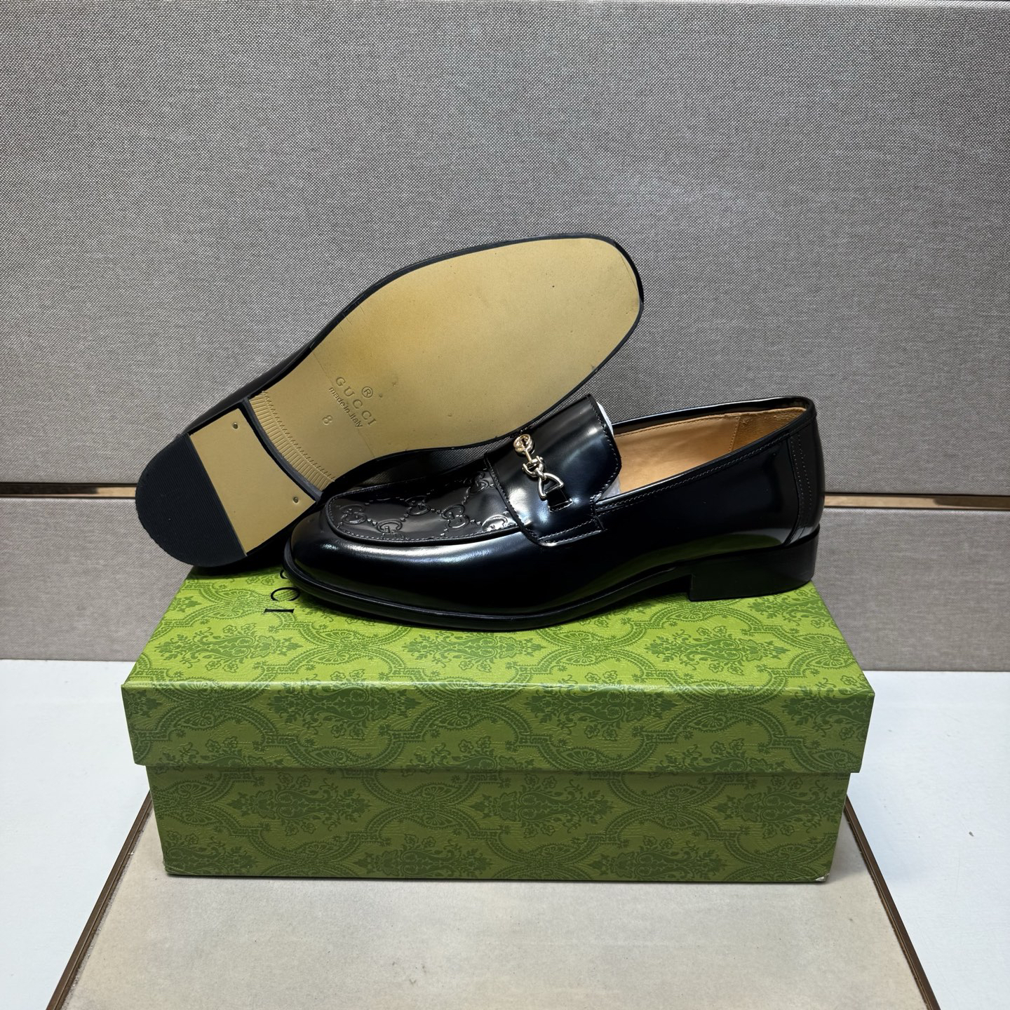 Gucci men's leather shoes-14