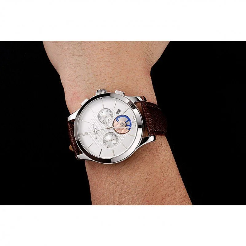 Chronograph White Guilloche Dial White 43 mm, Stainless Steel