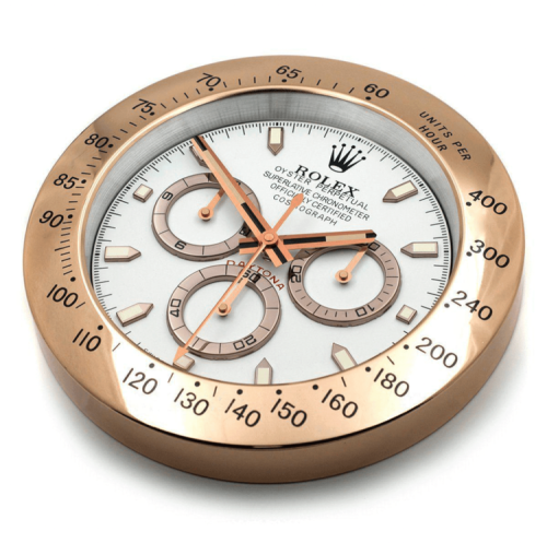 daytona seriesrose gold white wall clock