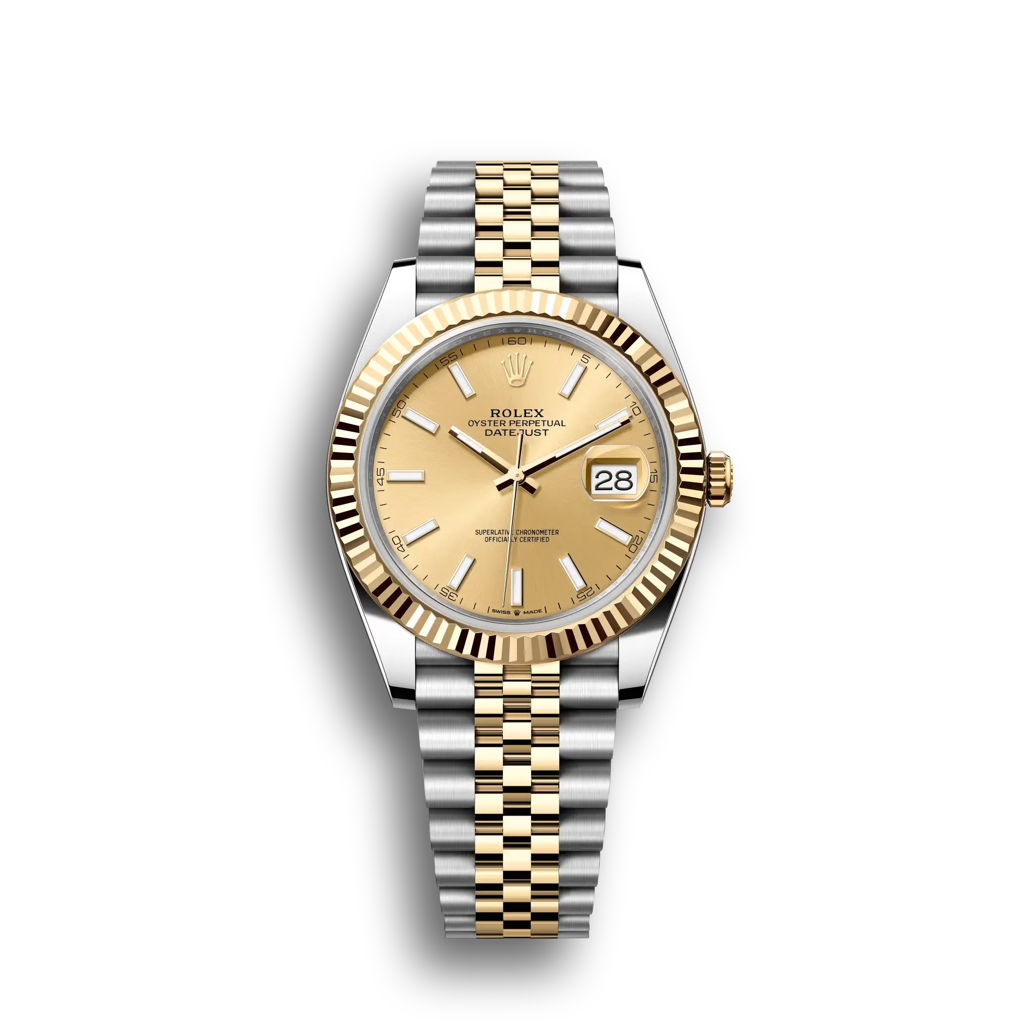 Datejust: Oystersteel and yellow gold, champagne-colour, m126333-0010