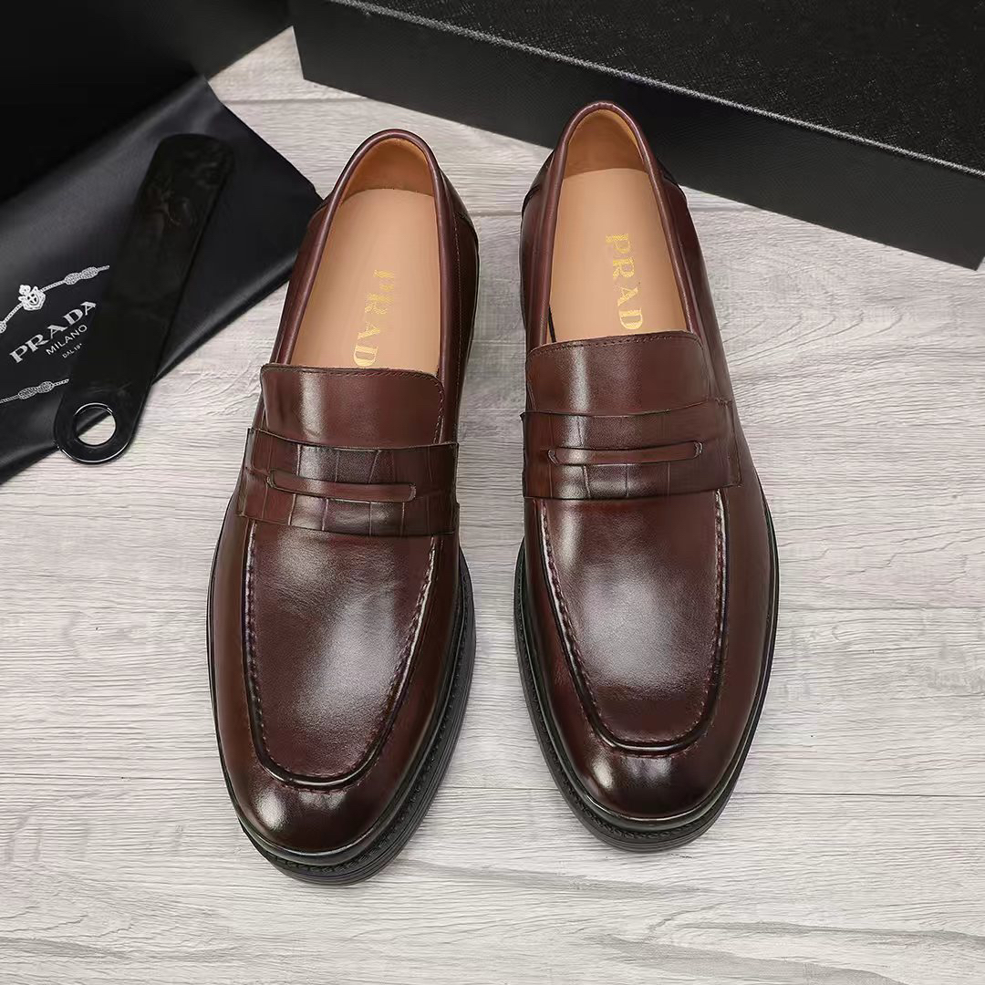 Prada men's leather shoes-78