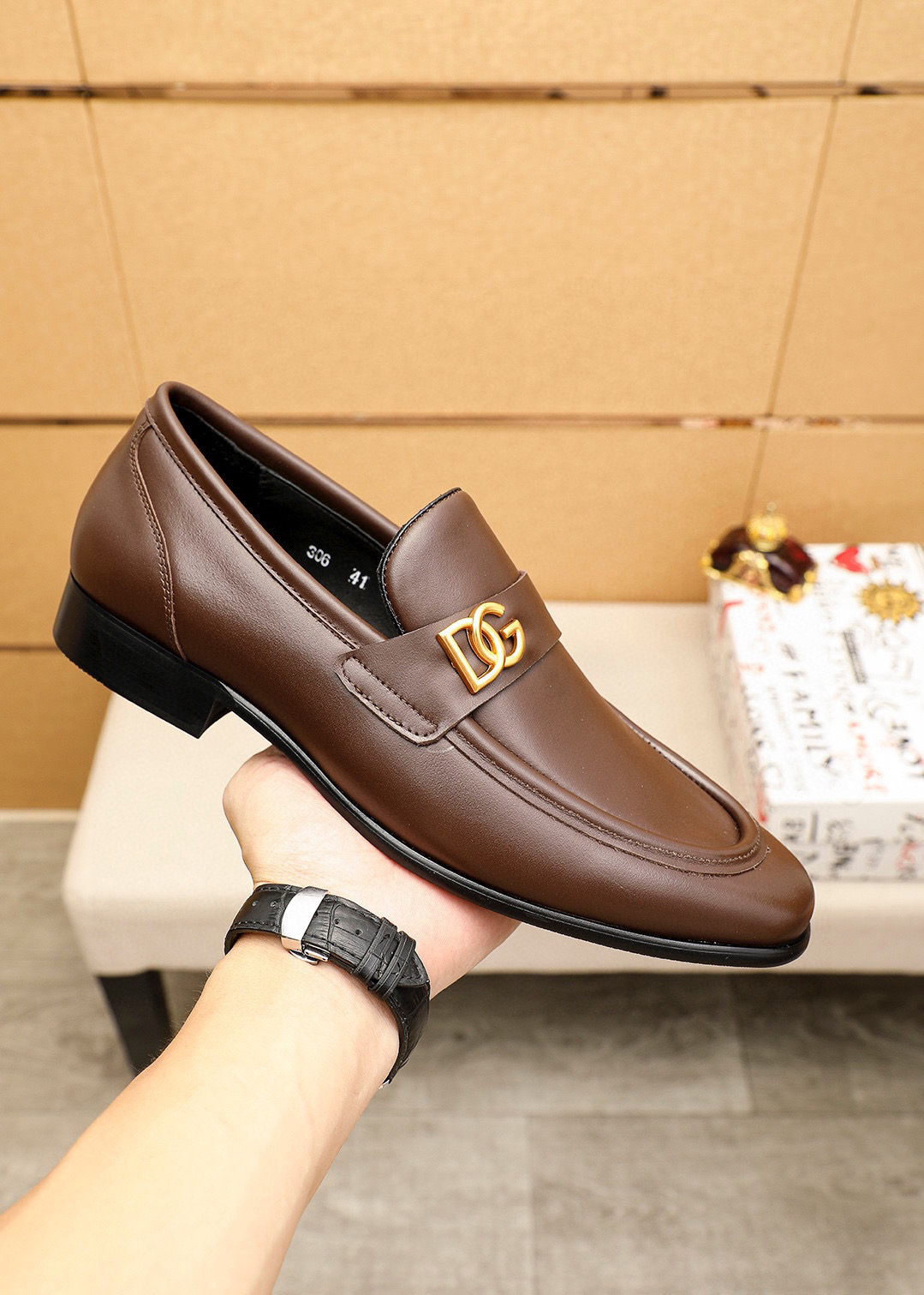D&G men's leather shoes-48