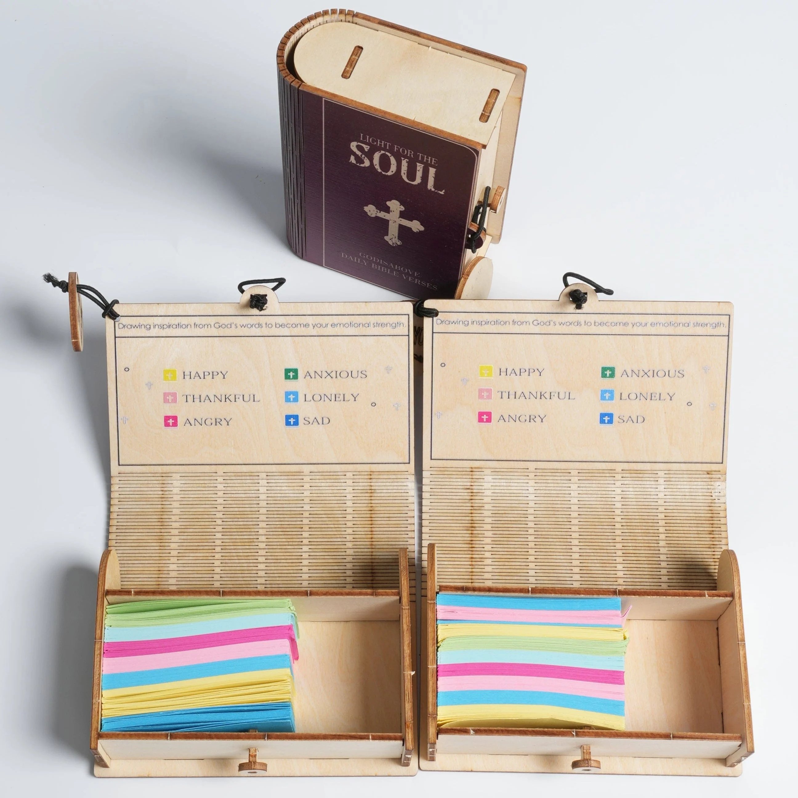 🎁 ✝️Handmade Wooden Bible Verses Box - Daily Bible Verses (🎁 A Reminder of God's Words💖)