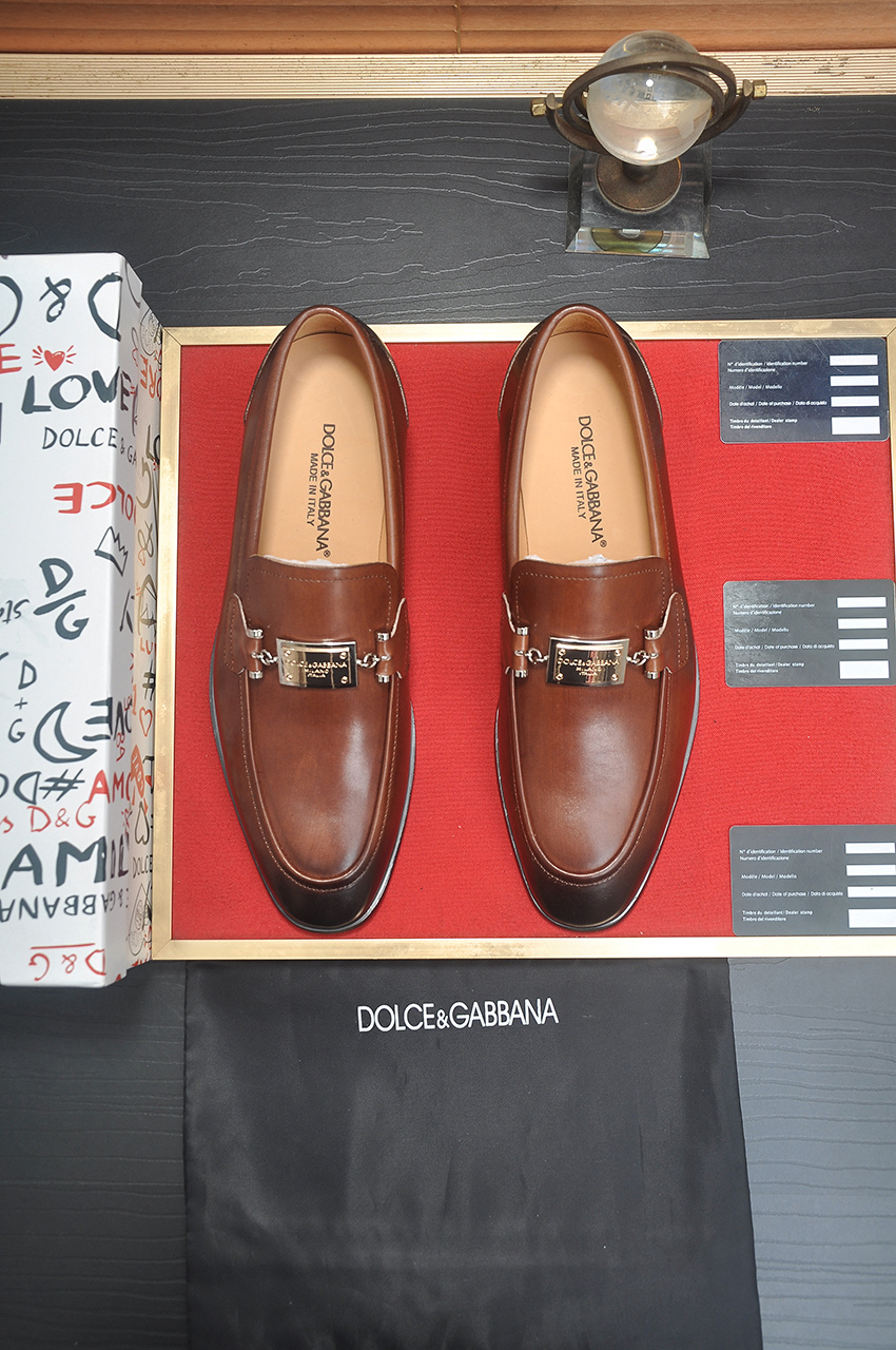 D&G men's leather shoes-82