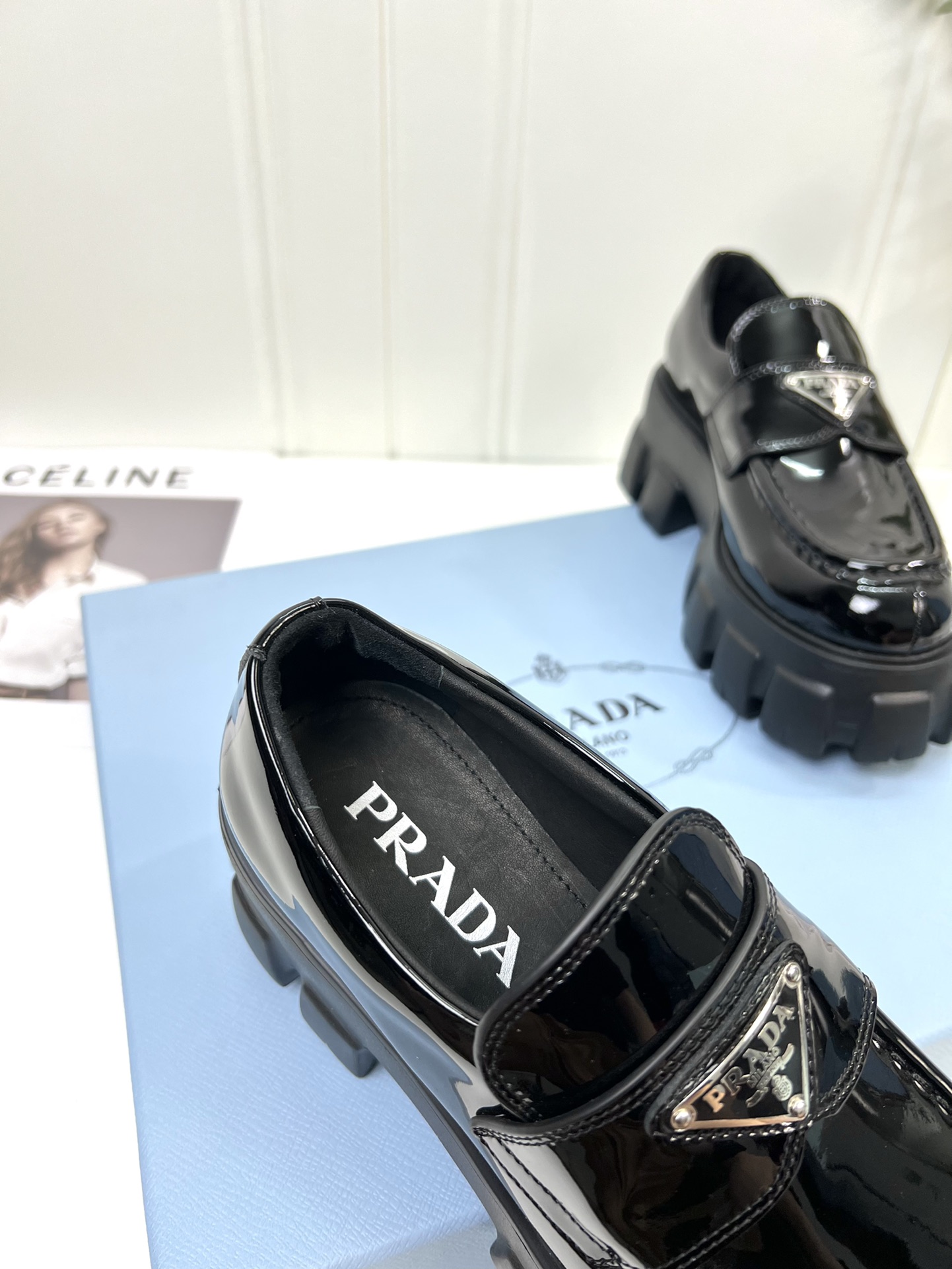 Prada women's leather shoes-29