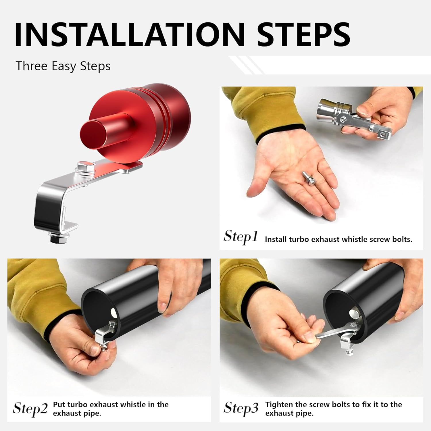 🔥Medium Universal Turbo Sound Noise Exhaust Muffler Pipe Whistle Valve🚗💨