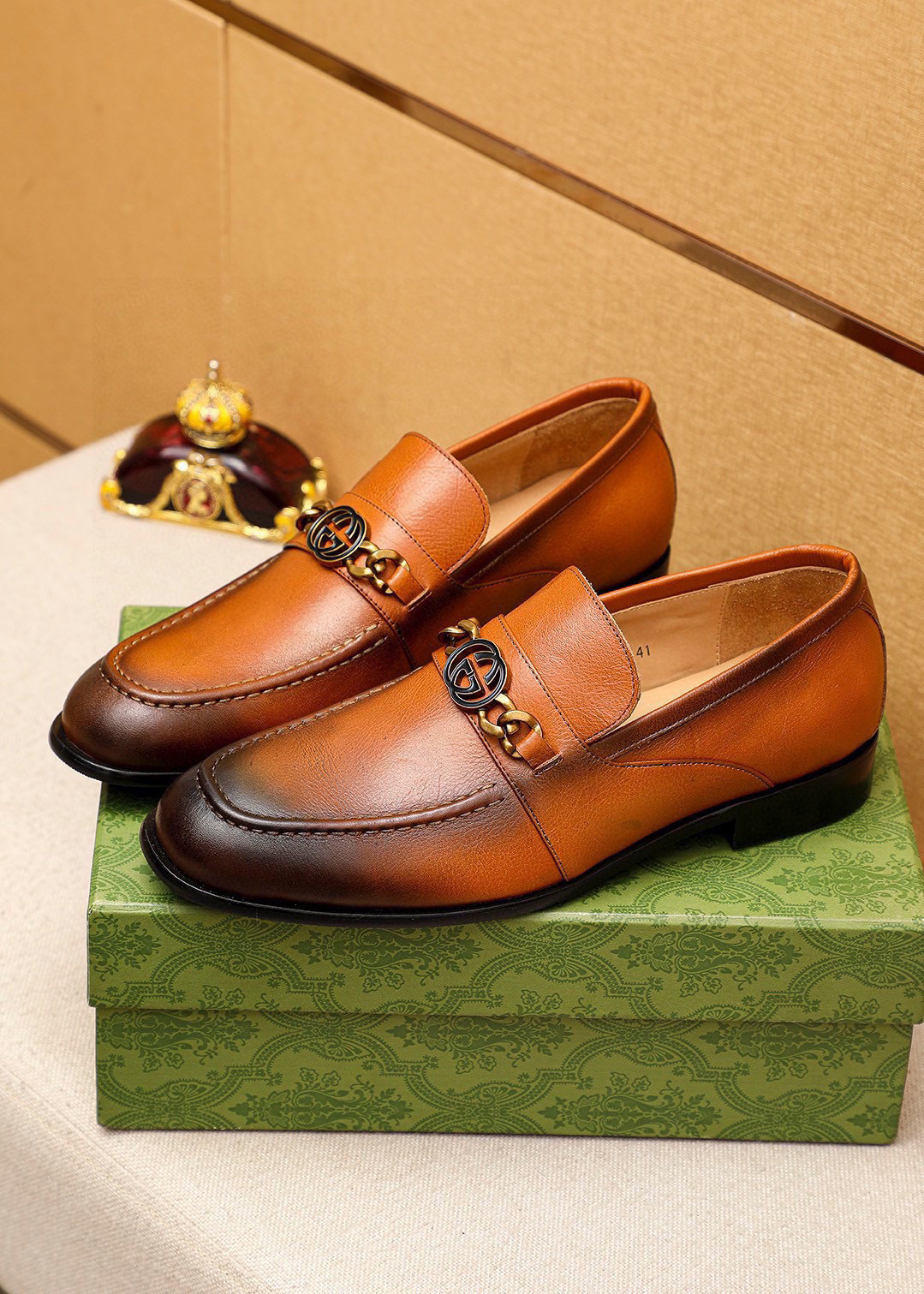 Gucci men's leather shoes-81