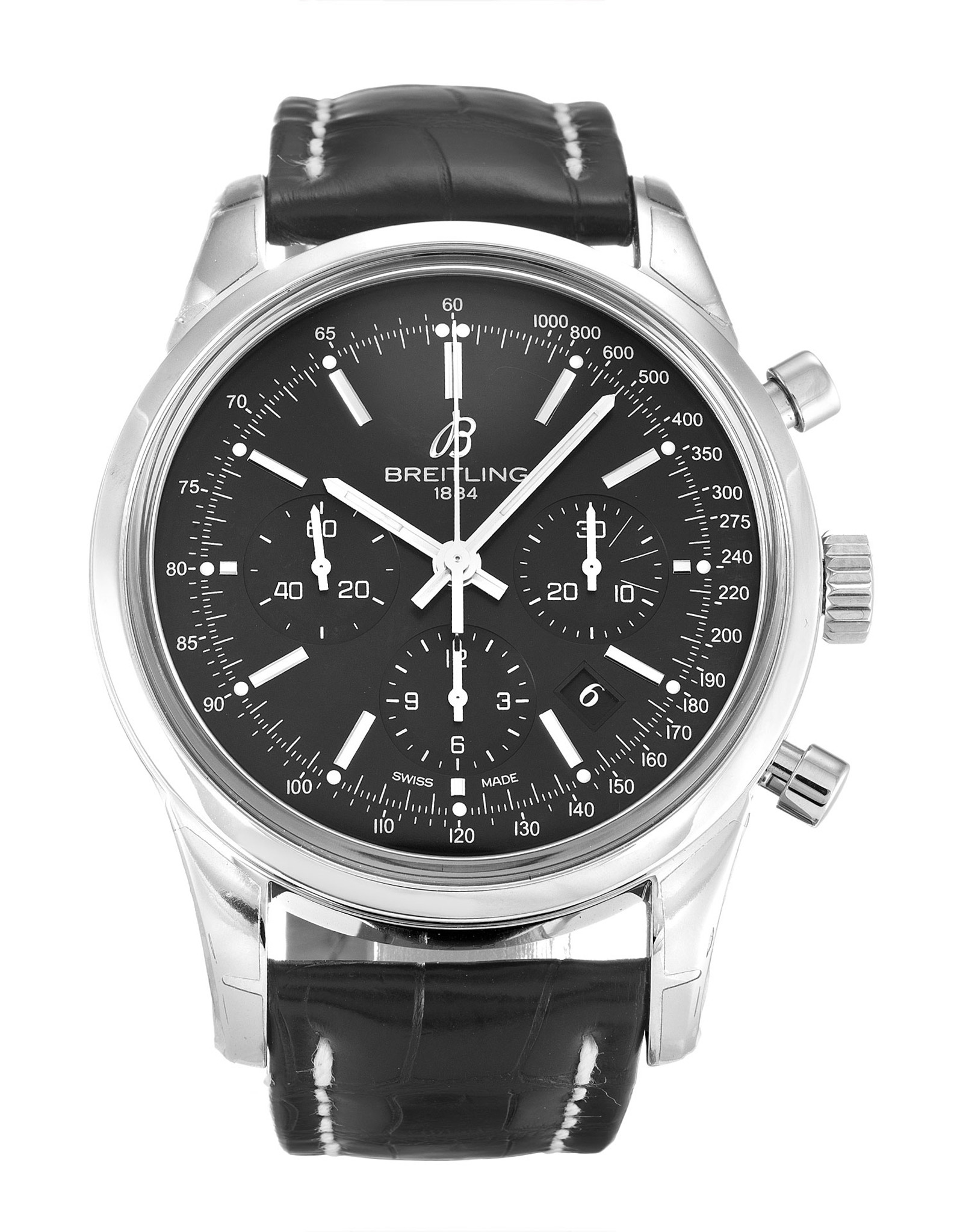 Transocean Chronograph White Case Stick Markers AB0152