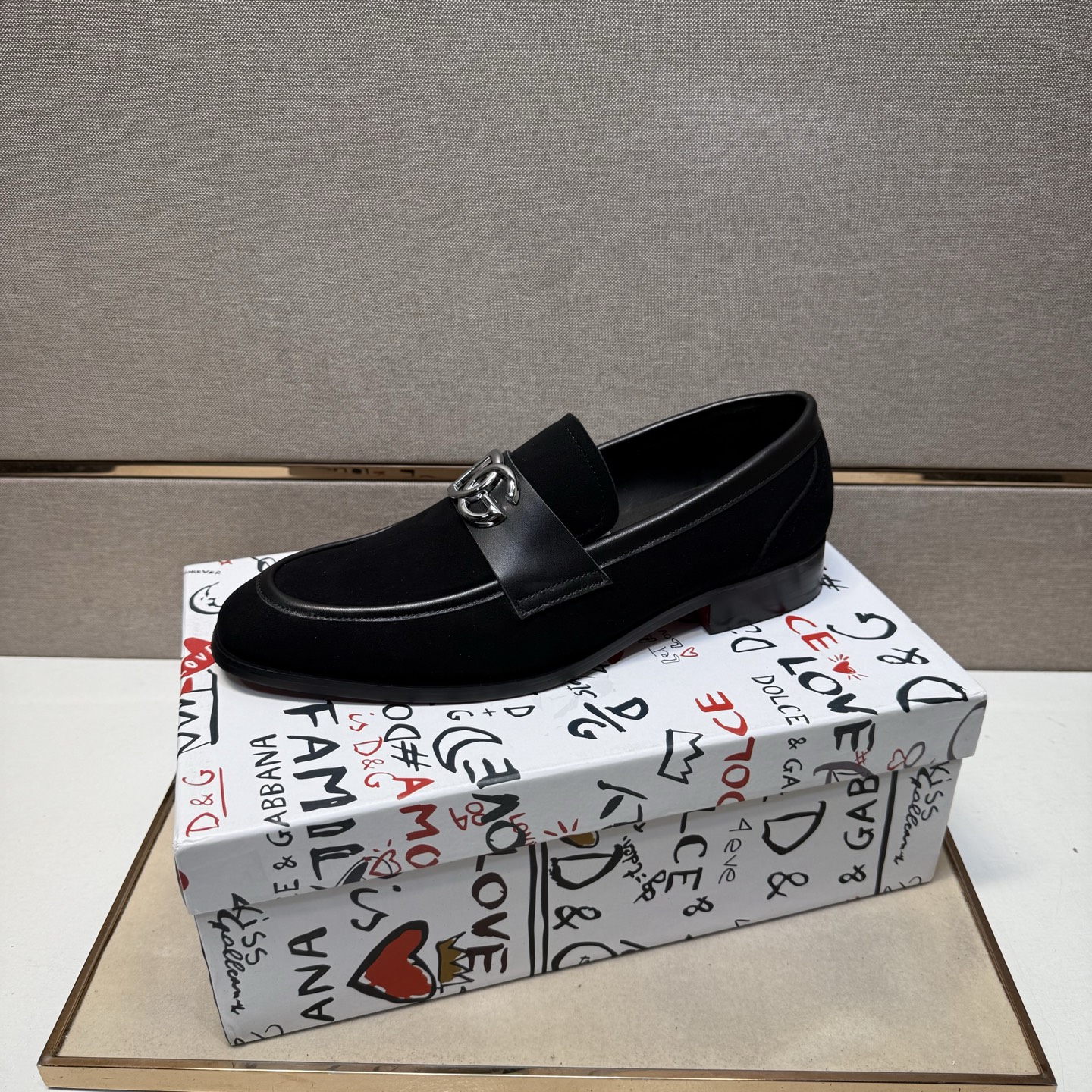 D&G men's leather shoes-112
