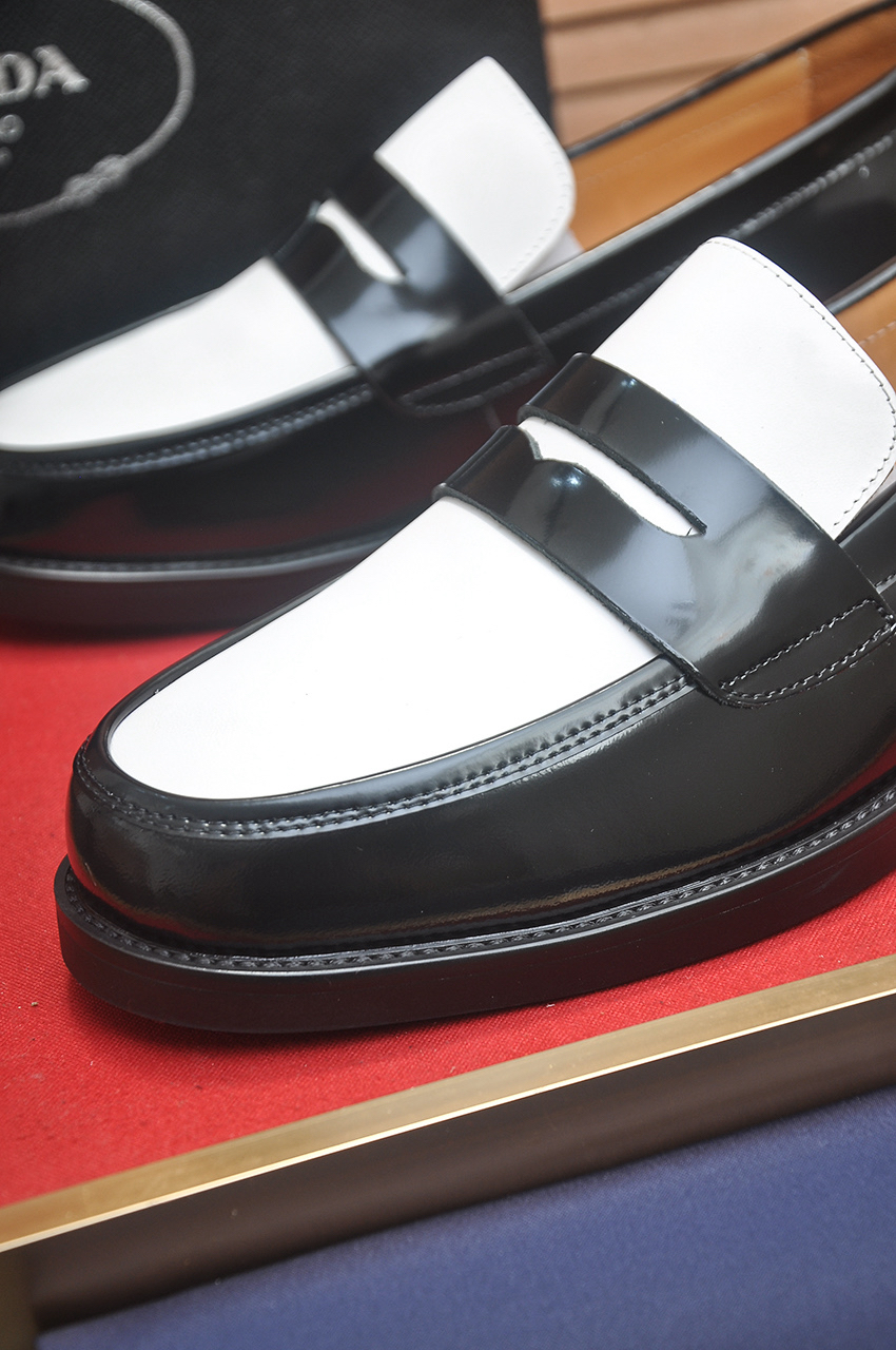 Prada men's leather shoes-51