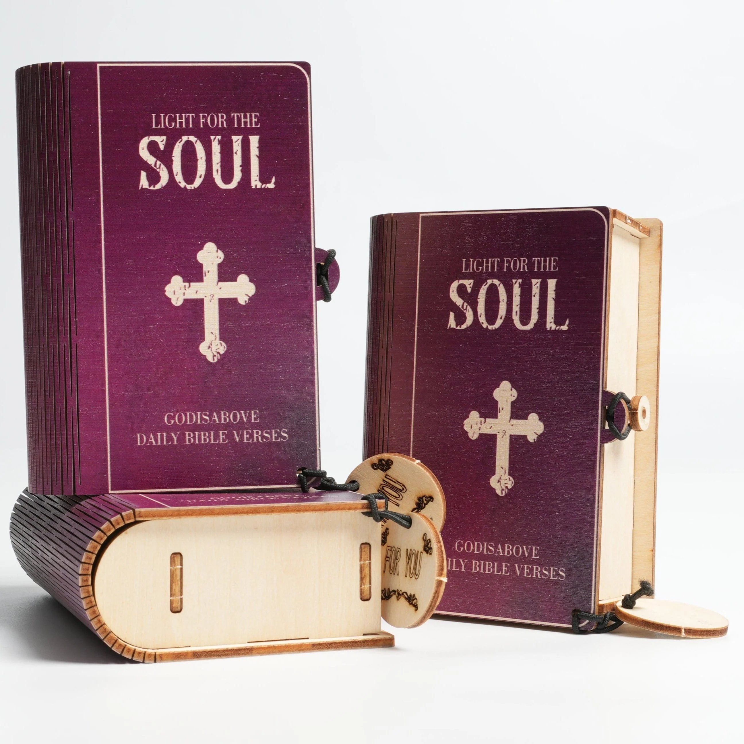🎁 ✝️Handmade Wooden Bible Verses Box - Daily Bible Verses (🎁 A Reminder of God's Words💖)