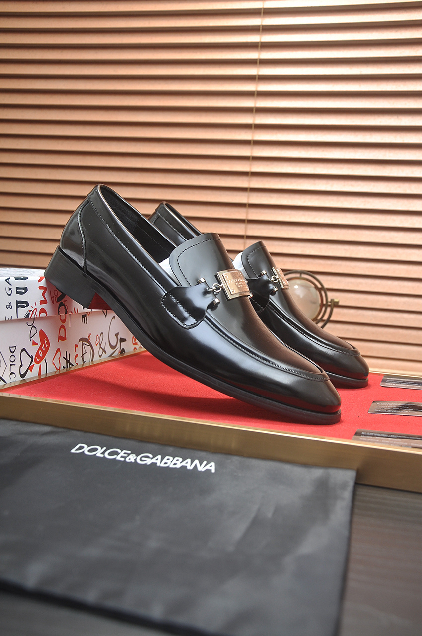 D&G men's leather shoes-81