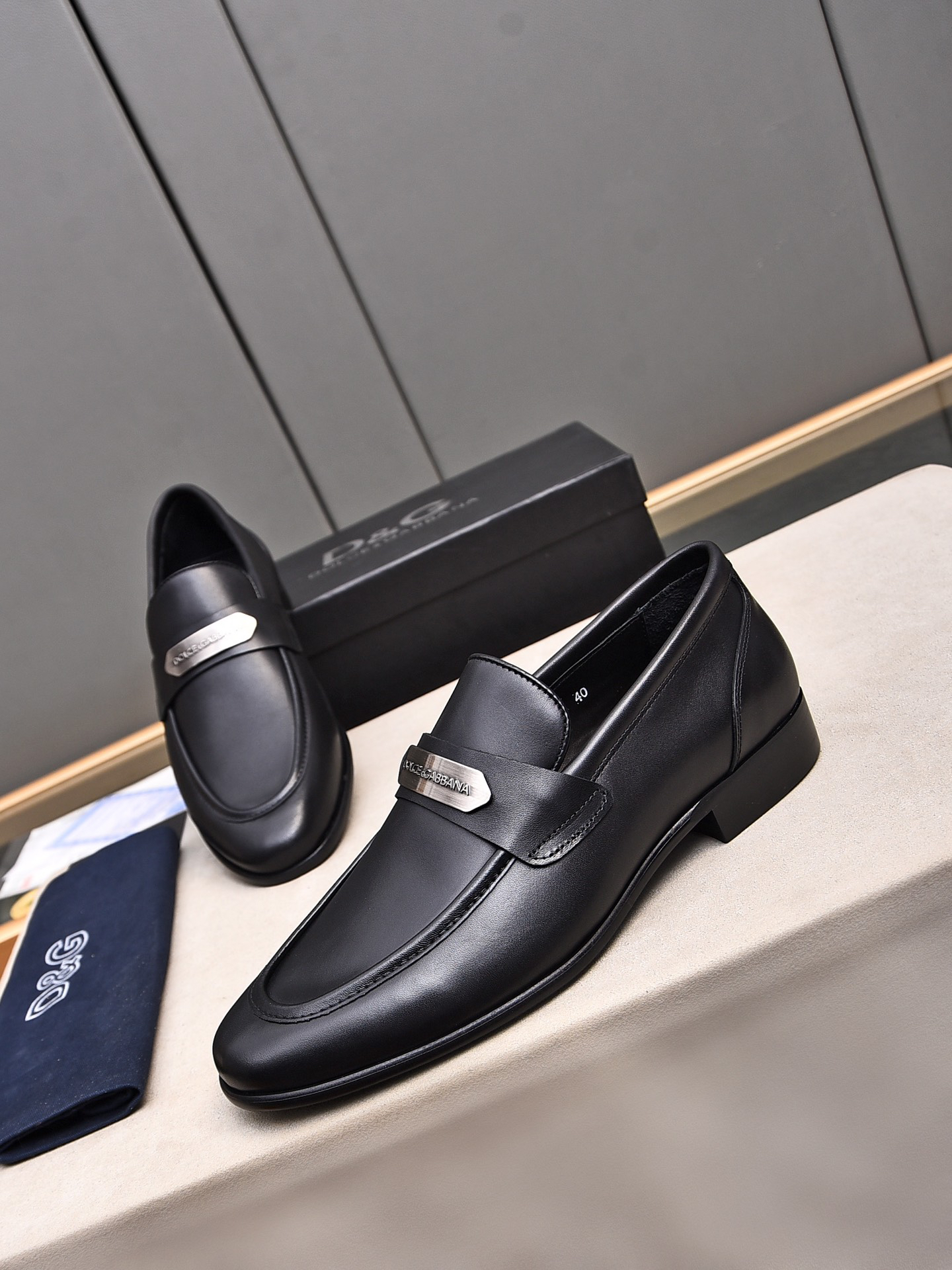 D&G men's leather shoes-57