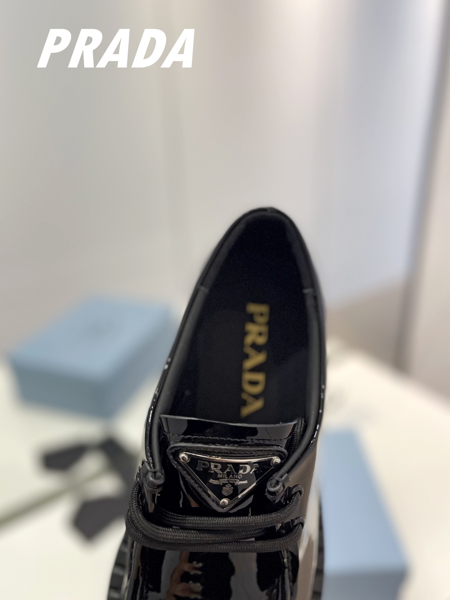 Prada women's leather shoes-2