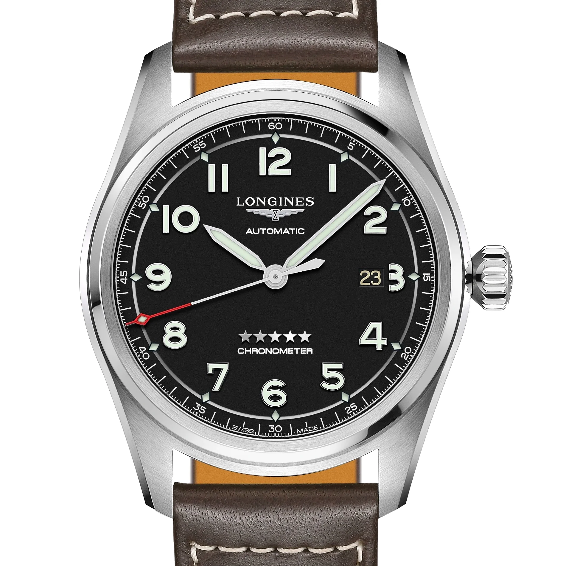 Spirit 42MM Automatic Chronometer Black Dial Watch L38114530