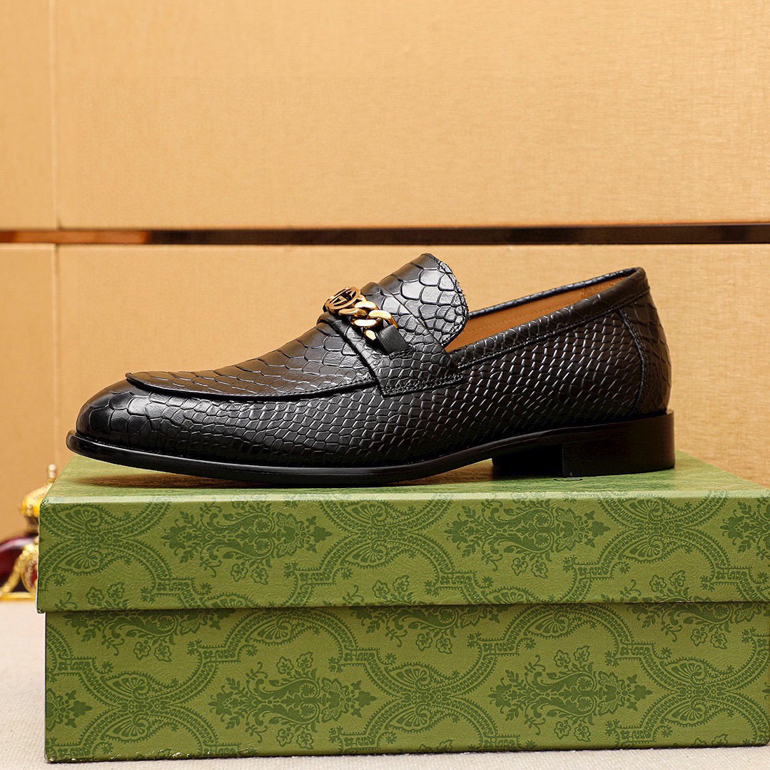Gucci men's leather shoes-76
