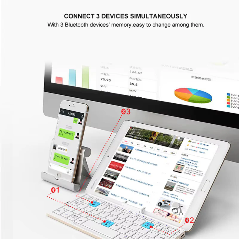 Mini Folding Bluetooth Wireless Keypad