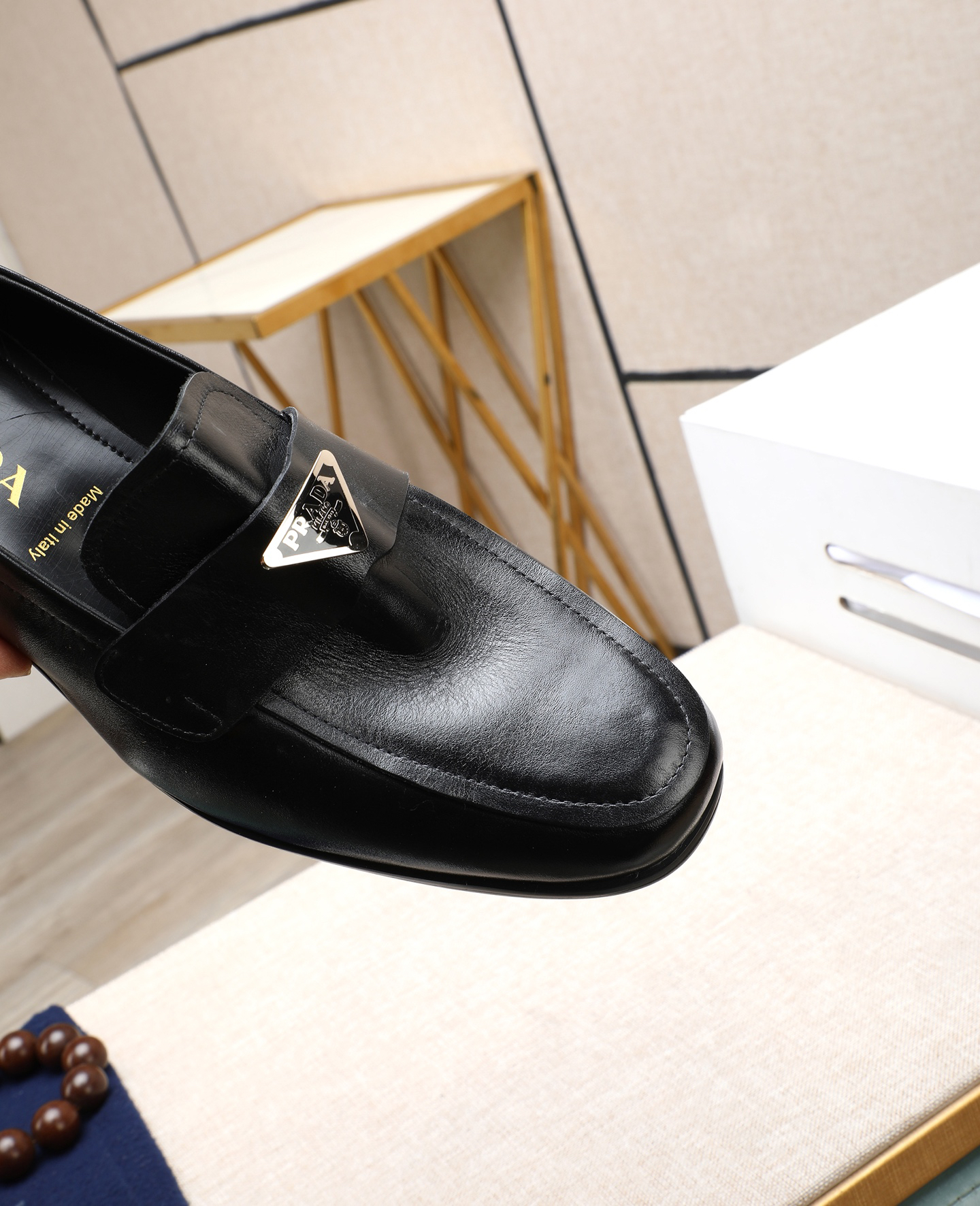 Prada men's leather shoes-61